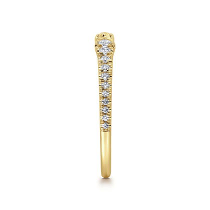 Stackable Open Ring 14K Yellow Gold Diamond 0.16ct