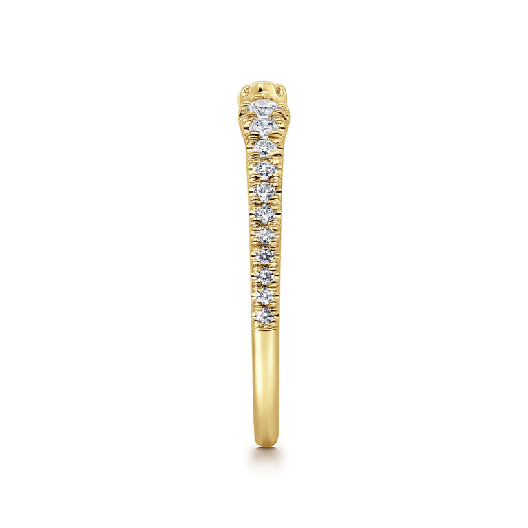 Stackable Open Ring 14K Yellow Gold Diamond 0.16ct - 0.16 ct - Shot 4
