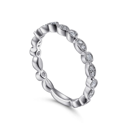 Stackable Ring 14K White Gold Diamond 0.25ct