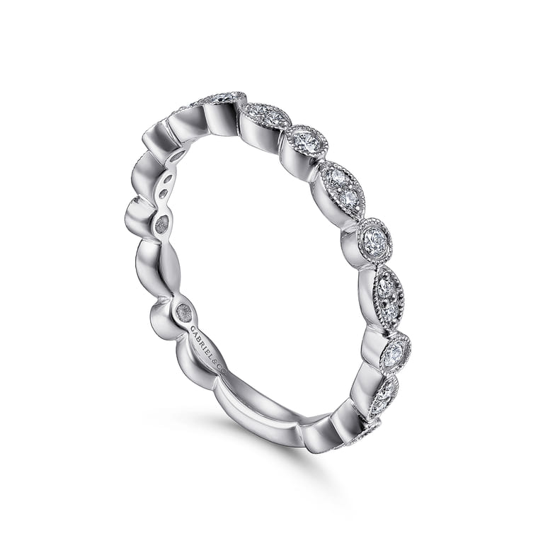 Stackable Ring 14K White Gold Diamond 0.25ct - 0.25 ct - Shot 3