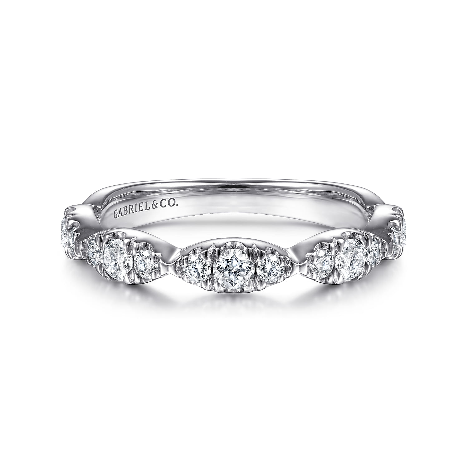 Stackable Ring 14K White Gold Diamond 0.4ct