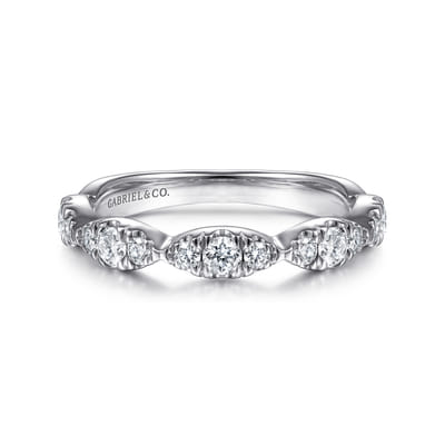 Stackable Ring 14K White Gold Diamond 0.4ct