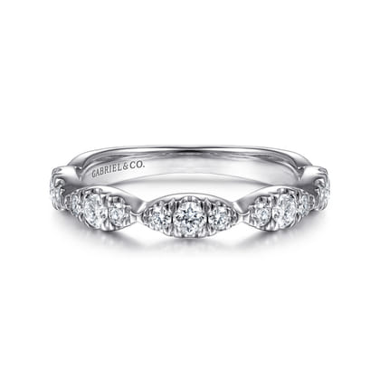 Stackable Ring 14K White Gold Diamond 0.4ct