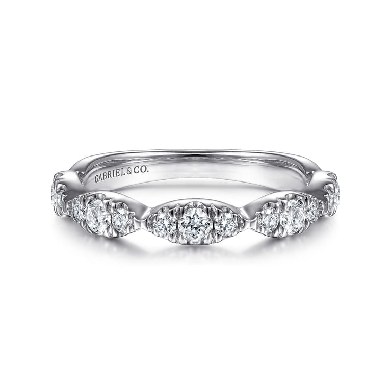 Stackable Ring 14K White Gold Diamond 0.4ct - 0.4 ct - Shot 1