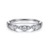 Stackable Ring 14K White Gold Diamond 0.4ct - 0.4 ct