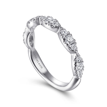 Stackable Ring 14K White Gold Diamond 0.4ct