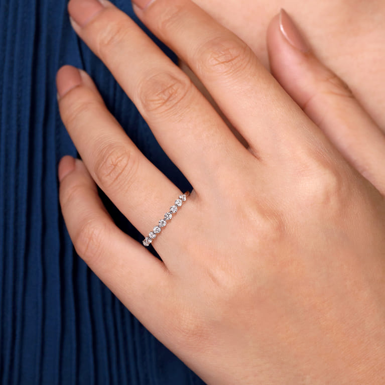 Stackable Ring 14K White Gold Diamond 0.5ct - 0.5 ct - Shot 5