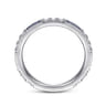 Stackable Ring 14K White Gold Diamond and Blue Sapphire 0.4ct - 0.4 ct