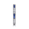 Stackable Ring 14K White Gold Diamond and Blue Sapphire 0.4ct - 0.4 ct