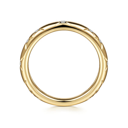 Stackable Ring 14K Yellow Gold Blue Diamond 0.15ct Bujukan