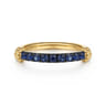 Stackable Ring 14K Yellow Gold Blue Sapphire Bujukan
