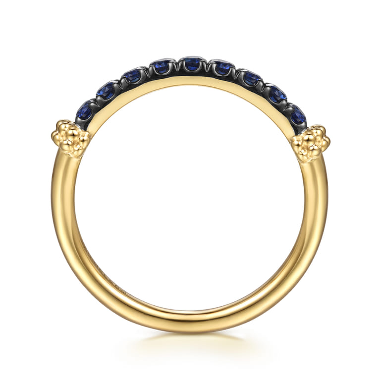 Stackable Ring 14K Yellow Gold Blue Sapphire Bujukan - Shot 2
