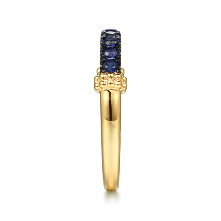 Stackable Ring 14K Yellow Gold Blue Sapphire Bujukan - Shot 4