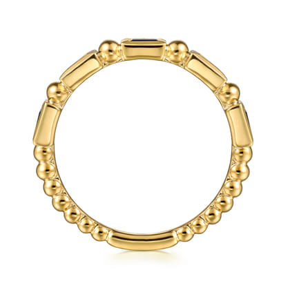 Stackable Ring 14K Yellow Gold Blue Sapphire