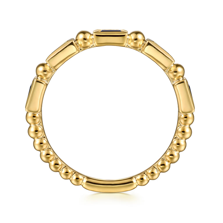Stackable Ring 14K Yellow Gold Blue Sapphire - Shot 2