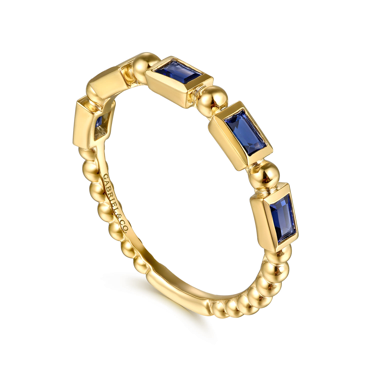 Stackable Ring 14K Yellow Gold Blue Sapphire - Shot 3