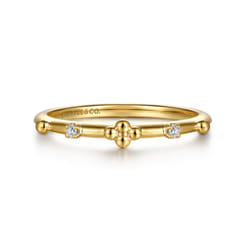 Stackable Ring 14K Yellow Gold Diamond 0.02ct Bujukan