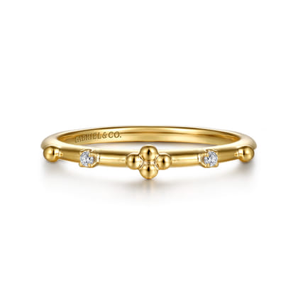 Stackable Ring 14K Yellow Gold Diamond 0.02ct Bujukan