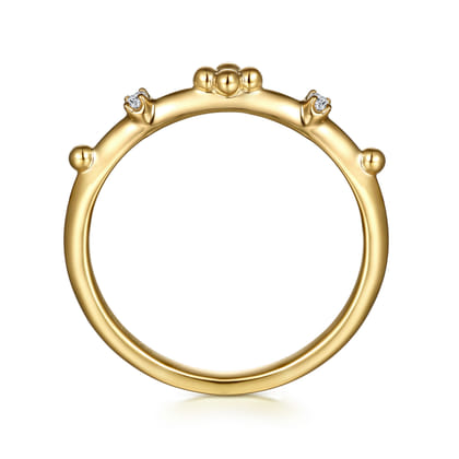 Stackable Ring 14K Yellow Gold Diamond 0.02ct Bujukan