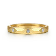 Stackable Ring 14K Yellow Gold Diamond 0.04ct