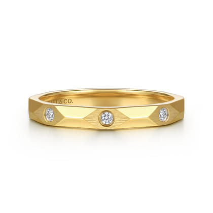 Stackable Ring 14K Yellow Gold Diamond 0.04ct