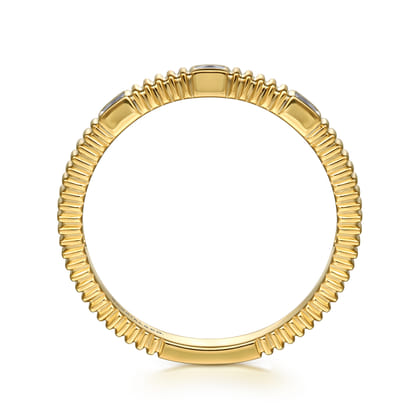 Stackable Ring 14K Yellow Gold Diamond 0.04ct