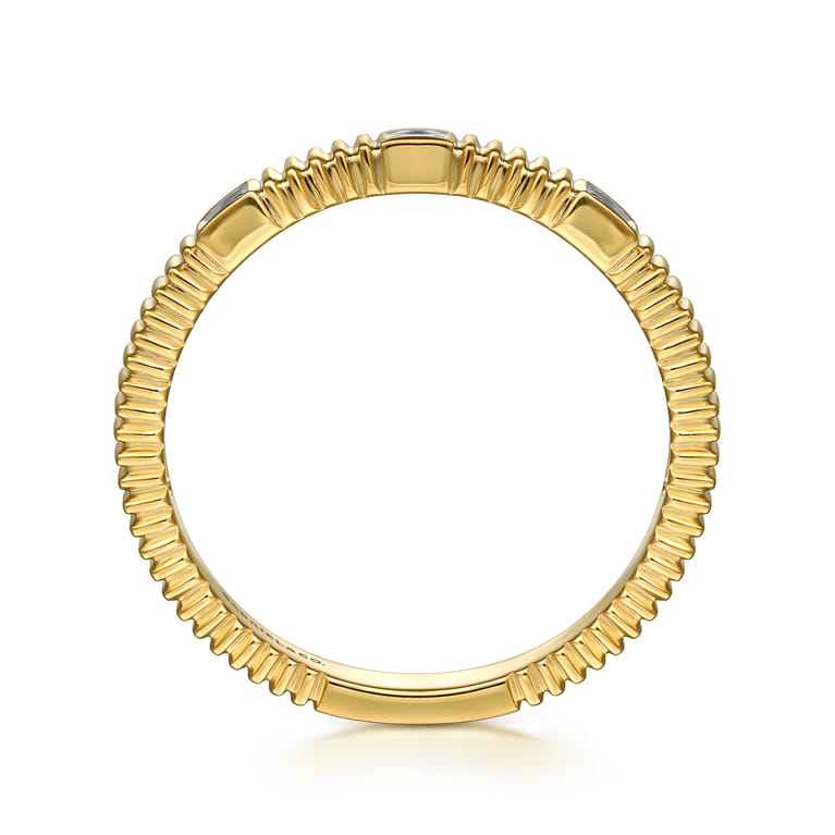 Stackable Ring 14K Yellow Gold Diamond 0.04ct - 0.04 ct - Shot 2