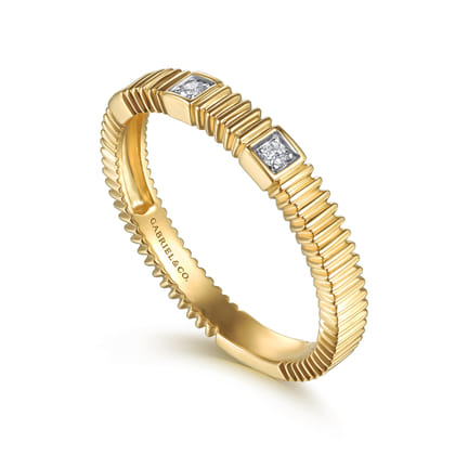 Stackable Ring 14K Yellow Gold Diamond 0.04ct
