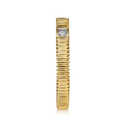 Stackable Ring 14K Yellow Gold Diamond 0.04ct