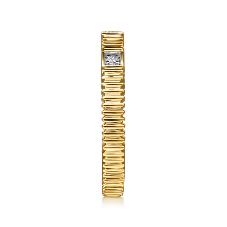 Stackable Ring 14K Yellow Gold Diamond 0.04ct - 0.04 ct - Shot 4