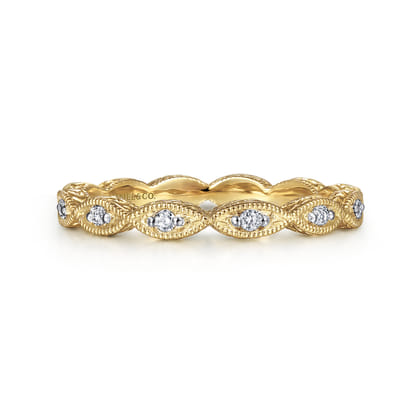 Stackable Ring 14K Yellow Gold Diamond 0.11ct Bujukan