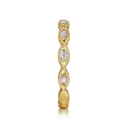 Stackable Ring 14K Yellow Gold Diamond 0.11ct Bujukan