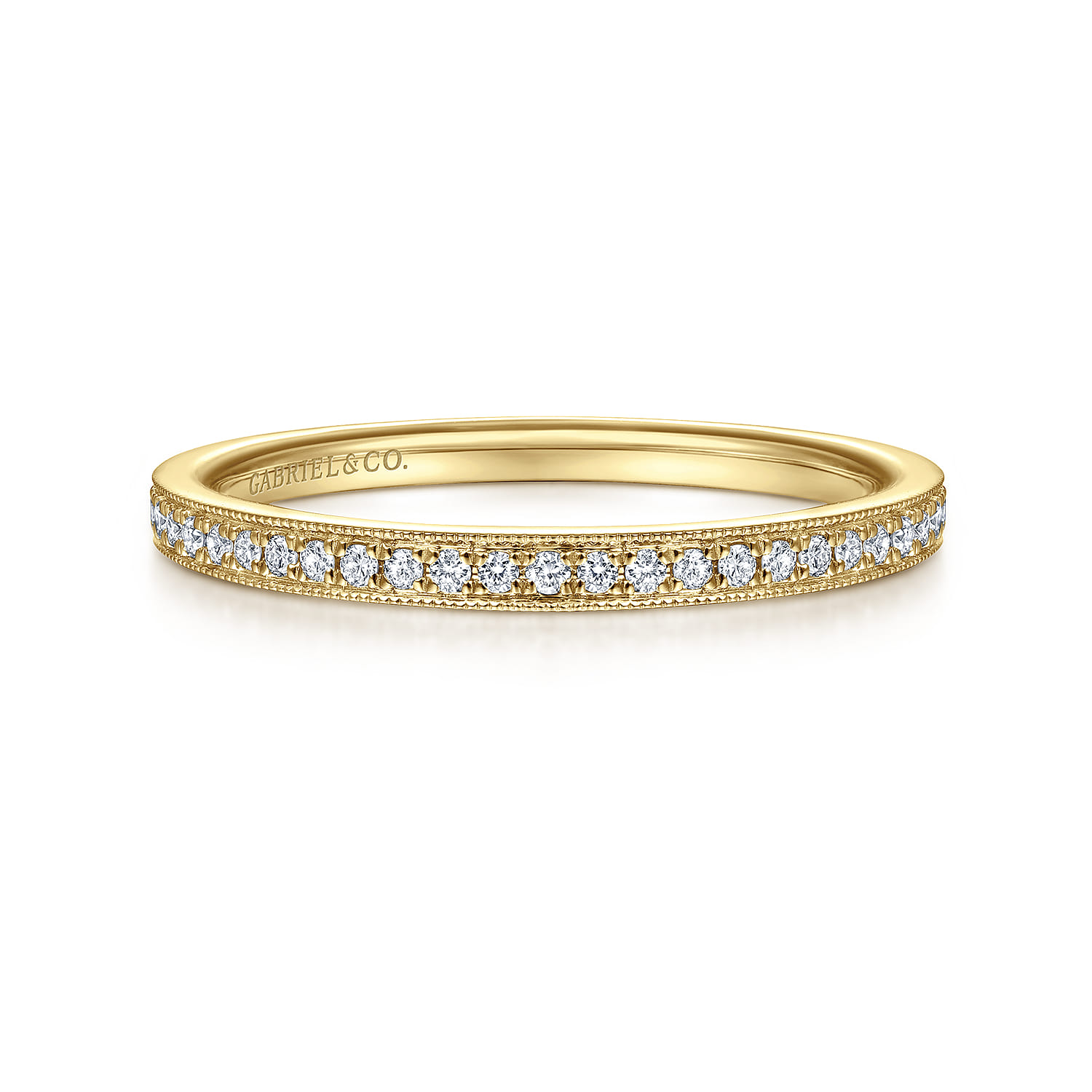 Stackable Ring 14K Yellow Gold Diamond 0.12ct - 0.12 ct - Shot 1