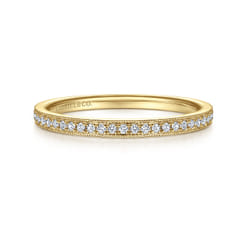 Stackable Ring 14K Yellow Gold Diamond 0.12ct