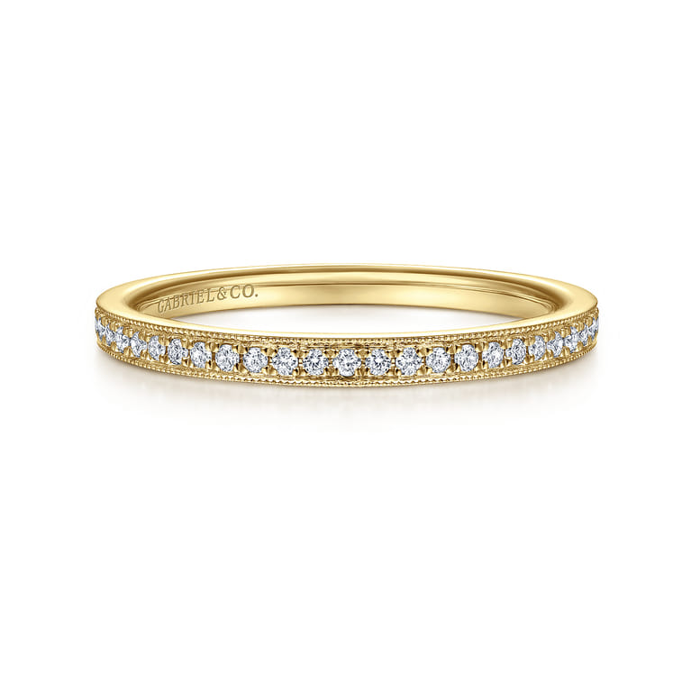 Stackable Ring 14K Yellow Gold Diamond 0.12ct - 0.12 ct - Shot 1