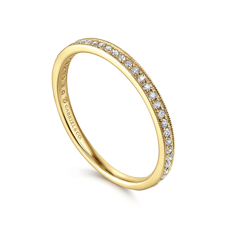 Stackable Ring 14K Yellow Gold Diamond 0.12ct - 0.12 ct - Shot 3