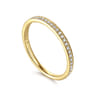 Stackable Ring 14K Yellow Gold Diamond 0.12ct - 0.12 ct