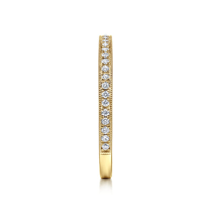 Stackable Ring 14K Yellow Gold Diamond 0.12ct