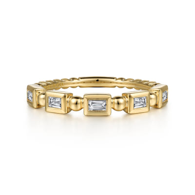 Stackable Ring 14K Yellow Gold Diamond 0.25ct
