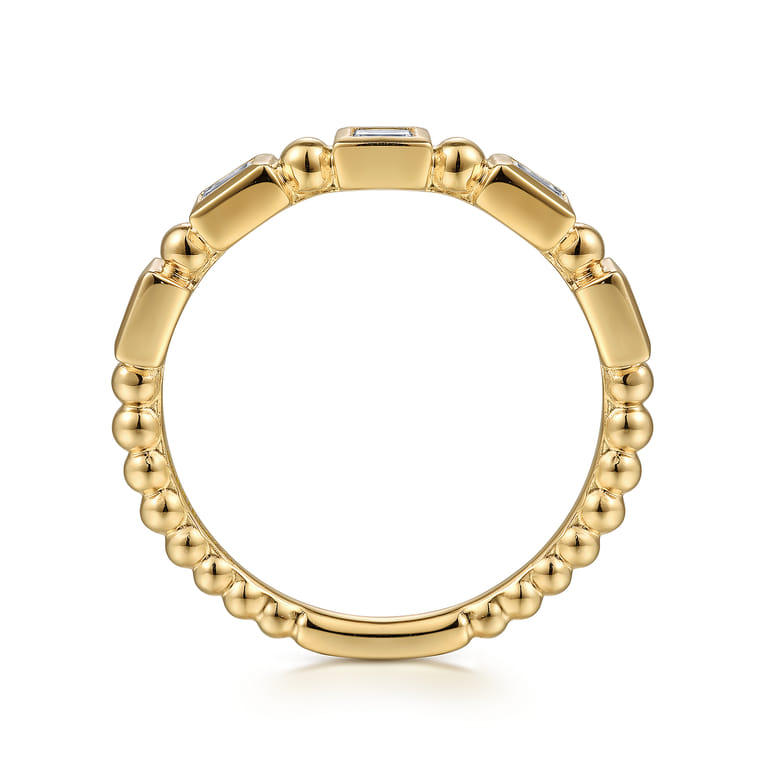 Stackable Ring 14K Yellow Gold Diamond 0.25ct - 0.18 ct - Shot 2
