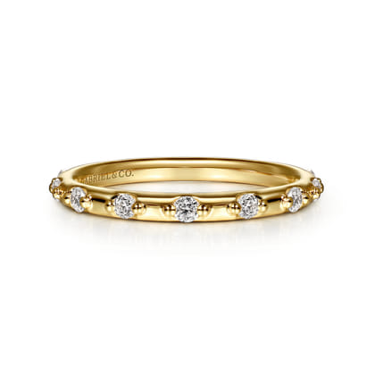 Stackable Ring 14K Yellow Gold Diamond 0.3ct