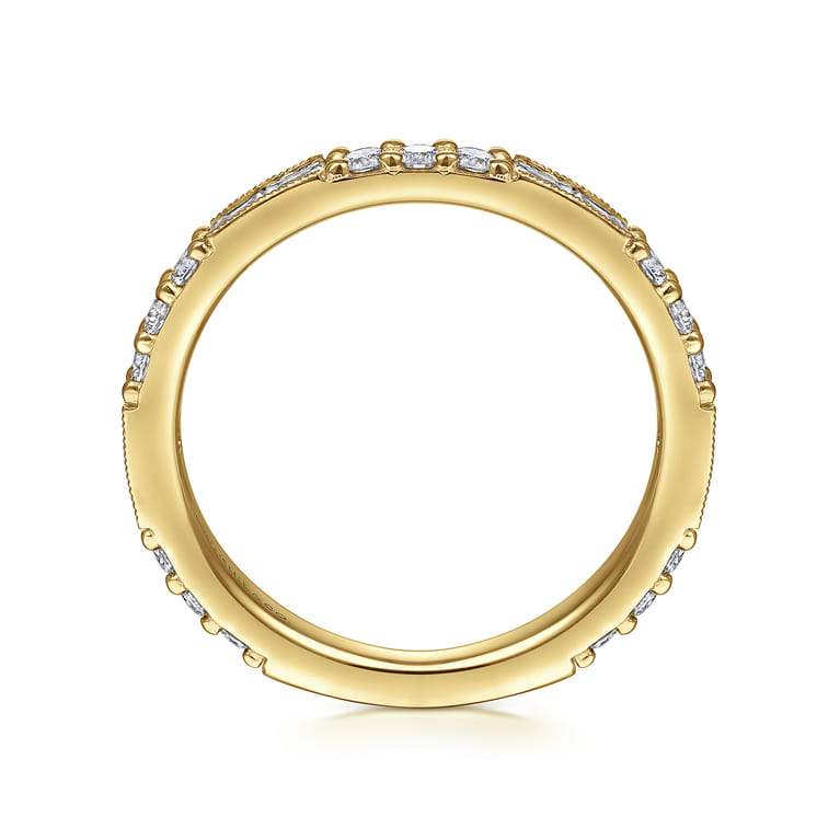 Stackable Ring 14K Yellow Gold Diamond 0.55ct - 0.55 ct - Shot 2