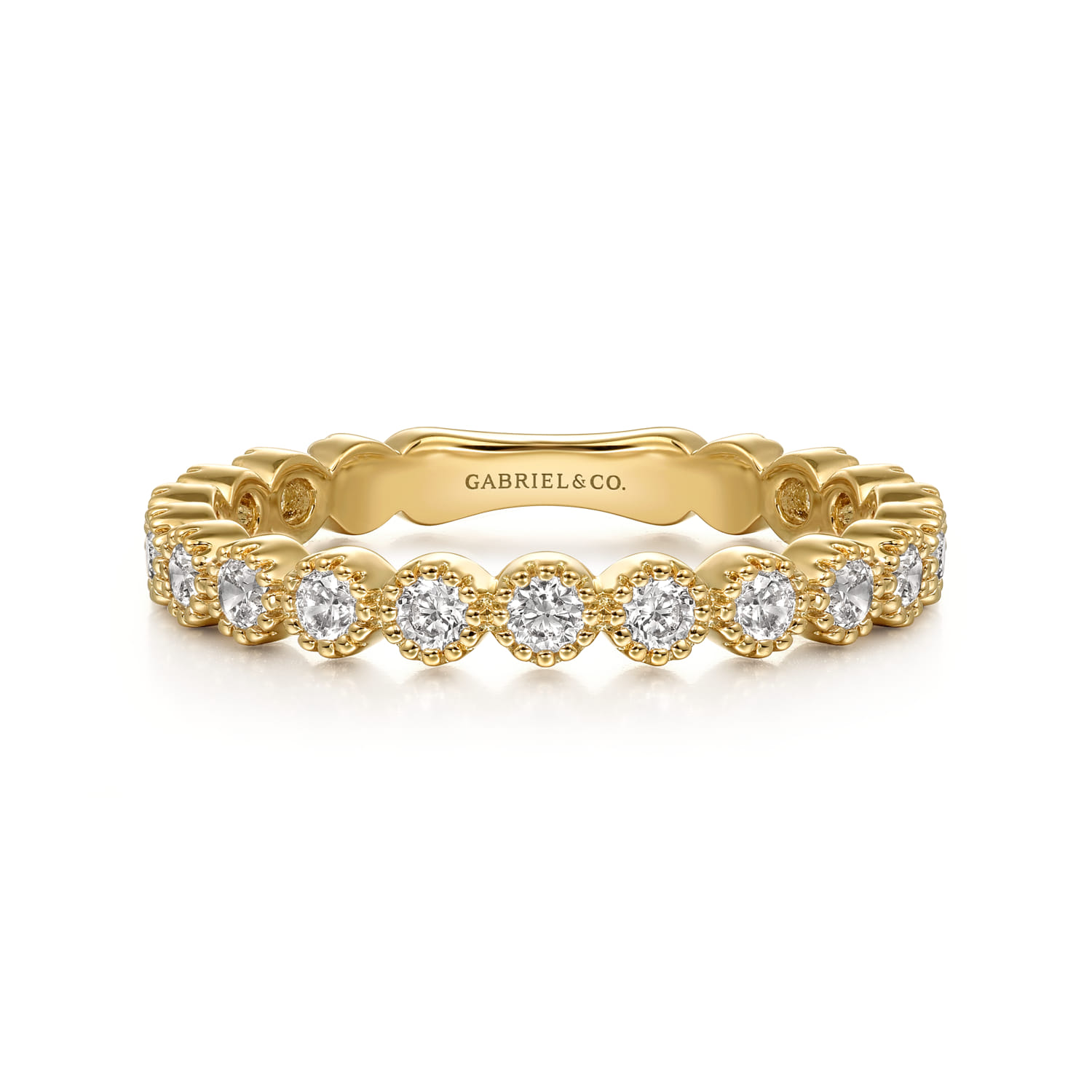 Stackable Ring 14K Yellow Gold Diamond 0.55ct