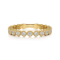 Stackable Ring 14K Yellow Gold Diamond 0.55ct