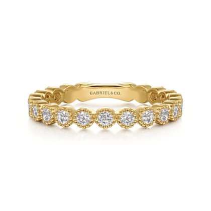 Stackable Ring 14K Yellow Gold Diamond 0.55ct