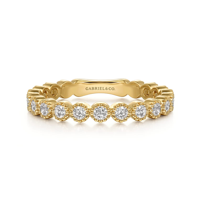 Stackable Ring 14K Yellow Gold Diamond 0.55ct - 0.55 ct - Shot 1