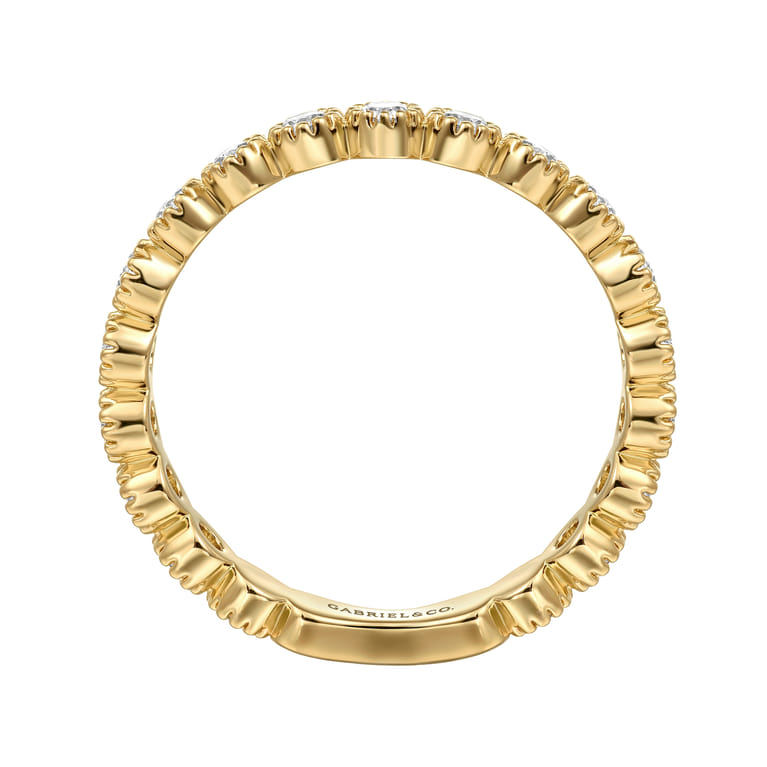Stackable Ring 14K Yellow Gold Diamond 0.55ct - 0.55 ct - Shot 2