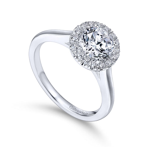 Stacy - Platinum Round Halo Diamond Engagement Ring - 0.26 ct - Shot 3