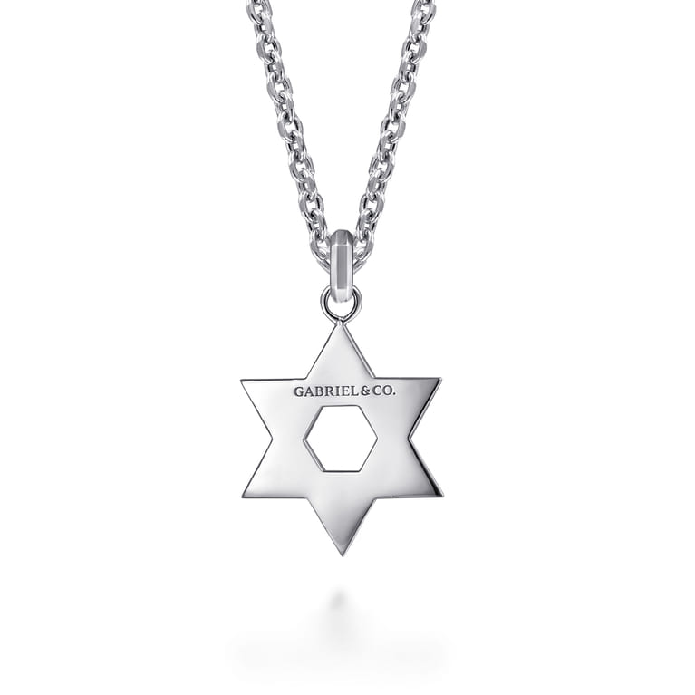 Star of David Pendant Necklace 925 Sterling Silver - Shot 2