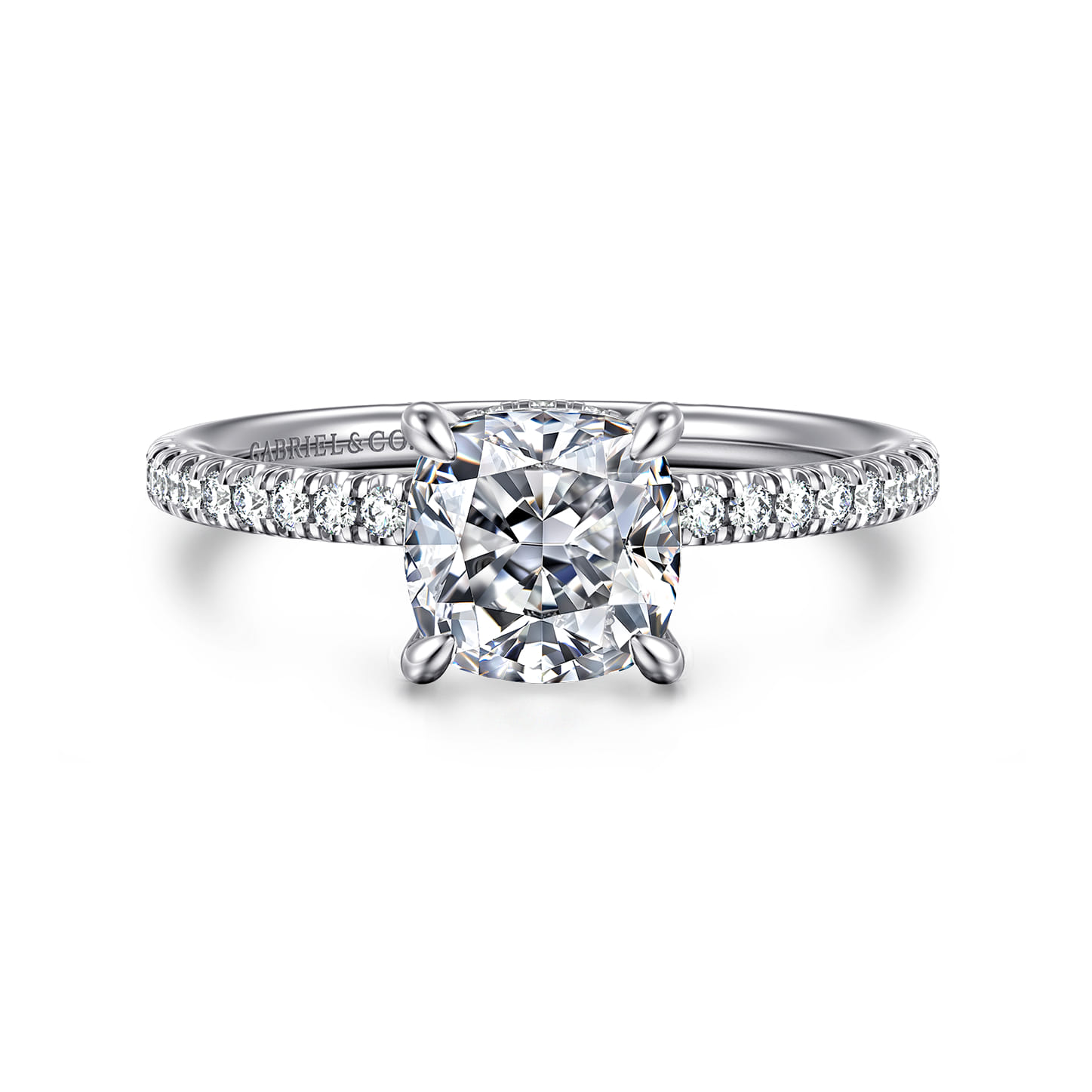 Stasia - 14K White Gold Cushion Cut Diamond Engagement Ring